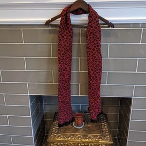 SOLD Rust red cheetah print warm scarf